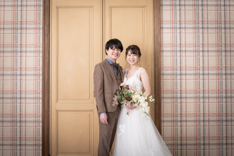 チェックの背景で