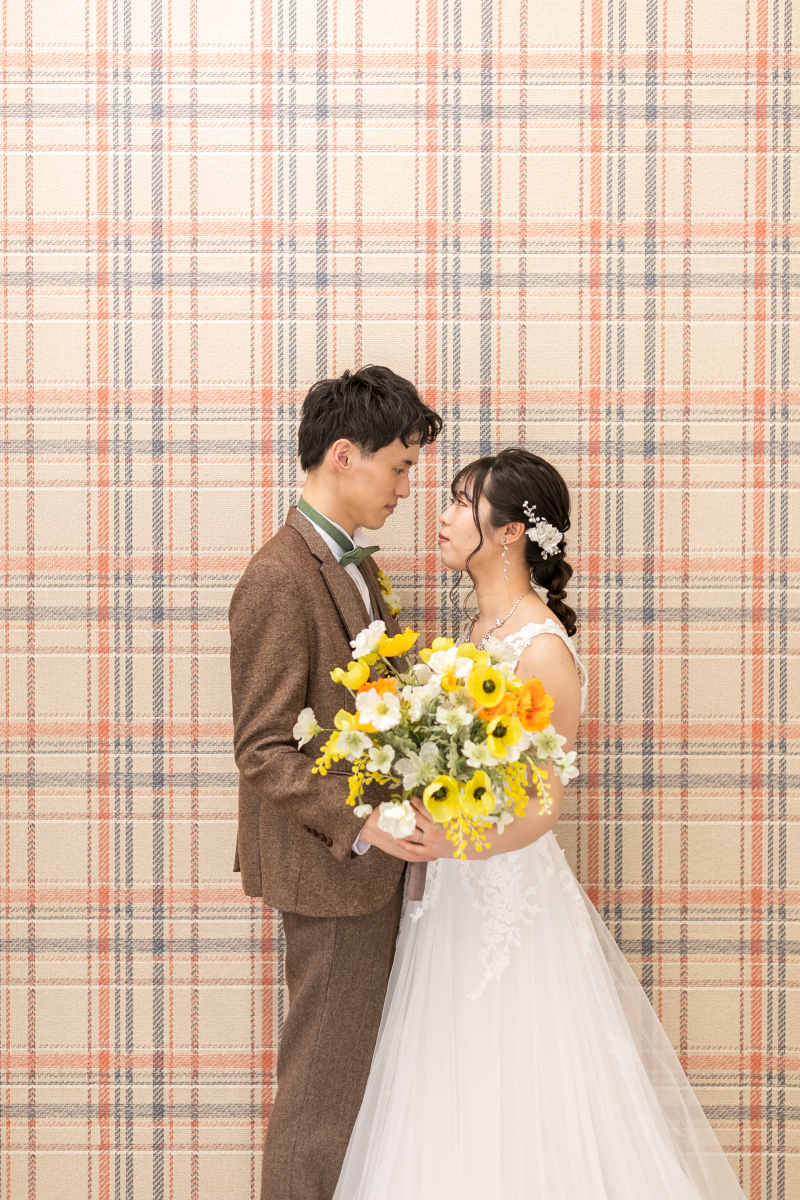 チェックの背景で