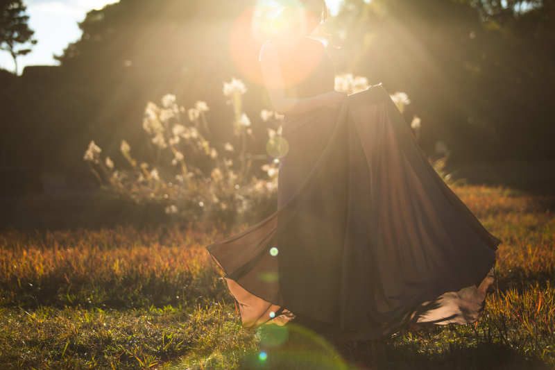 カラードレスをひらひらと。