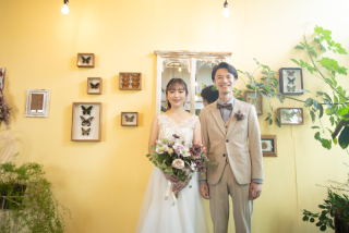 ウェディング　フォトブース　グリーン NEW】aim札幌店より話題の新作グリーンドレスを使用したピュアな