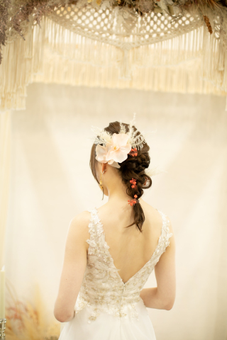 ドライフラワー髪飾り