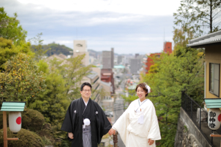 伊佐爾波神社でフォト、その後にお散歩道後温泉ロケ