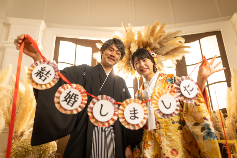 和装でスタジオフォト４