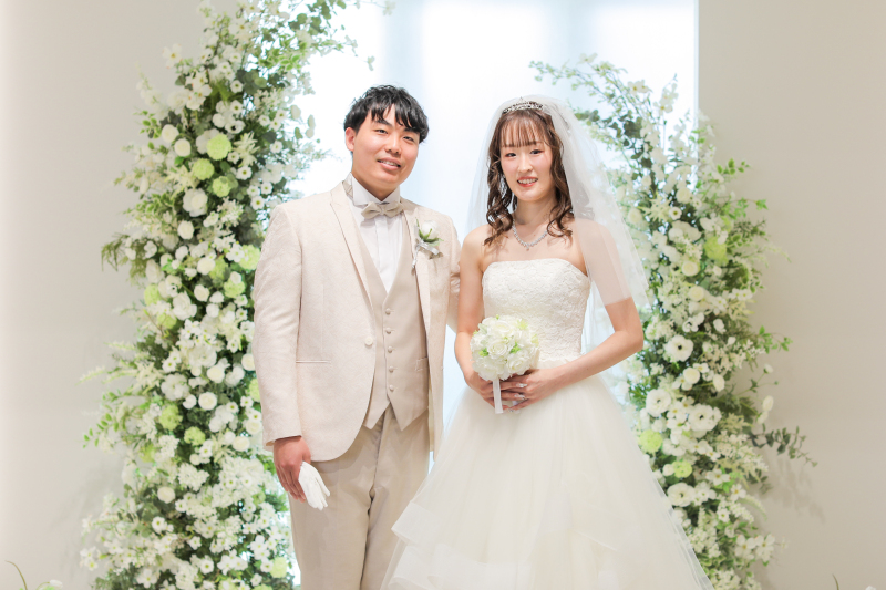 洋装は白で統一して