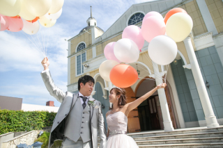 チャペル＆ガーデンでバルーンリリース！