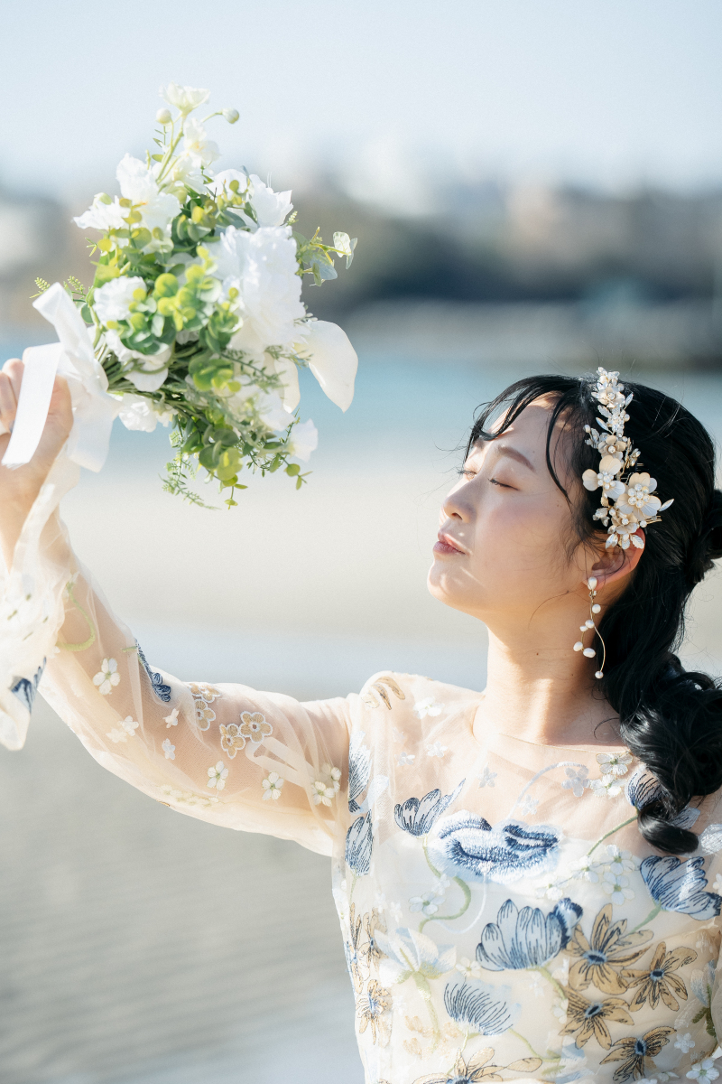 太陽の光でより輝く新婦様