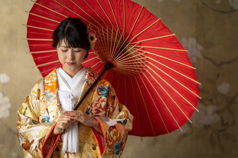 和装でスタジオフォト３