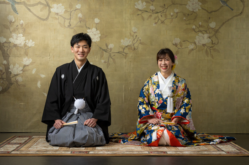 ３着フォトの和装スタジオフォト