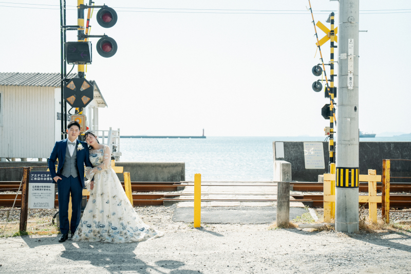 梅津寺海岸でロケーション撮影