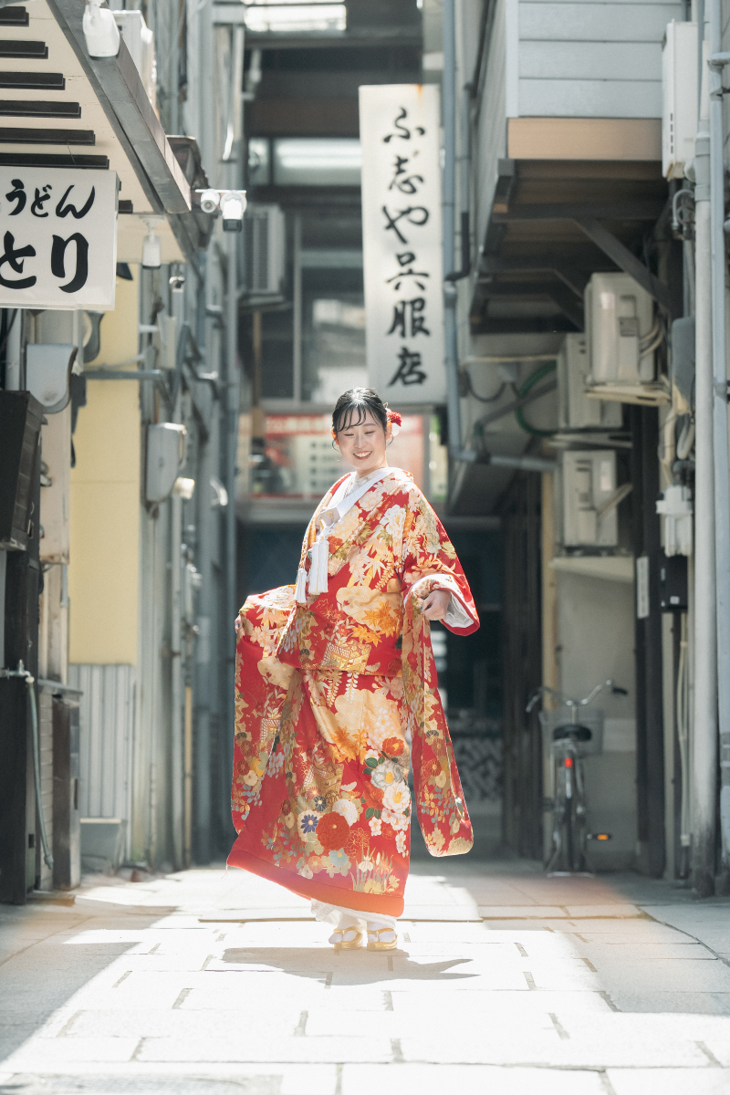 自然光で新婦様もお着物も輝きます