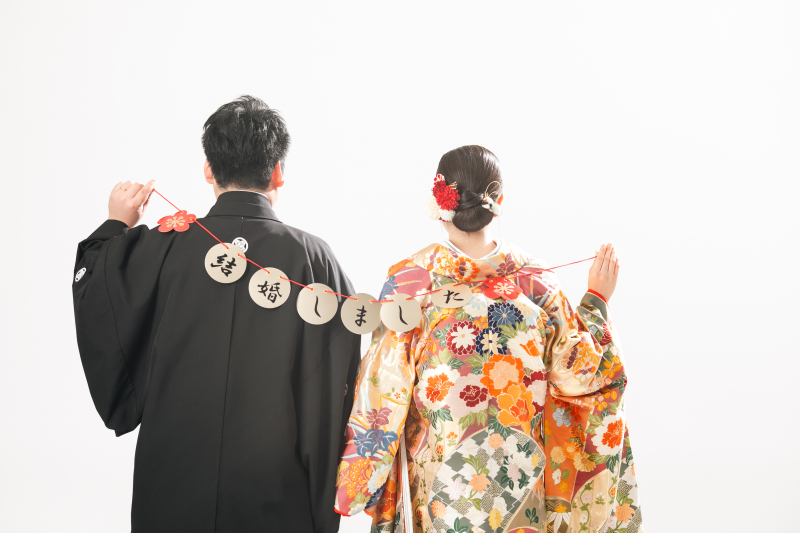 ”結婚しました”ガーランドを使って♡