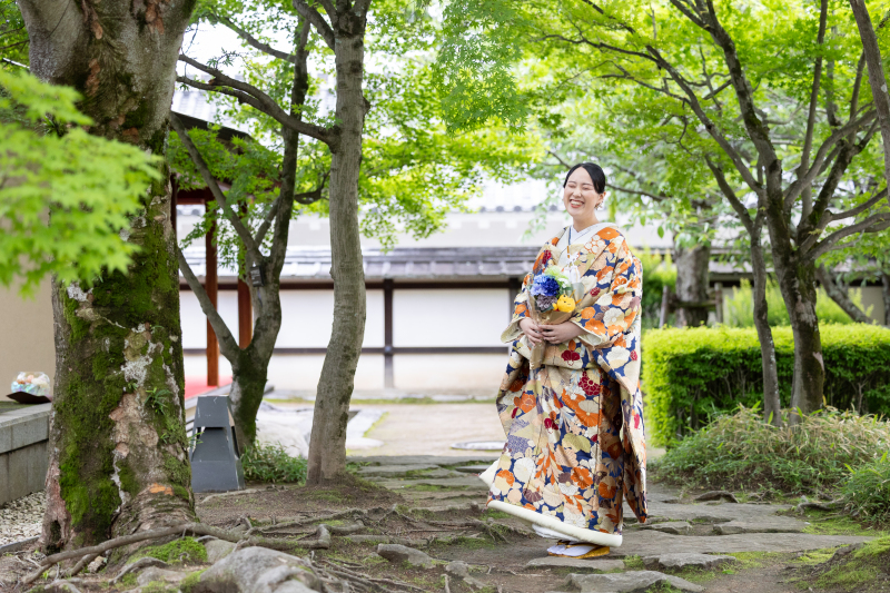 新婦様手作りのブーケと一緒に