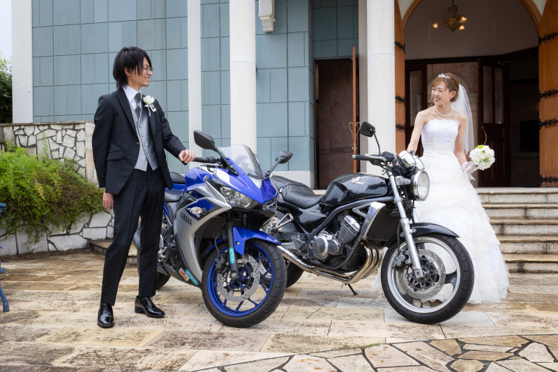 バイクと一緒に撮影!