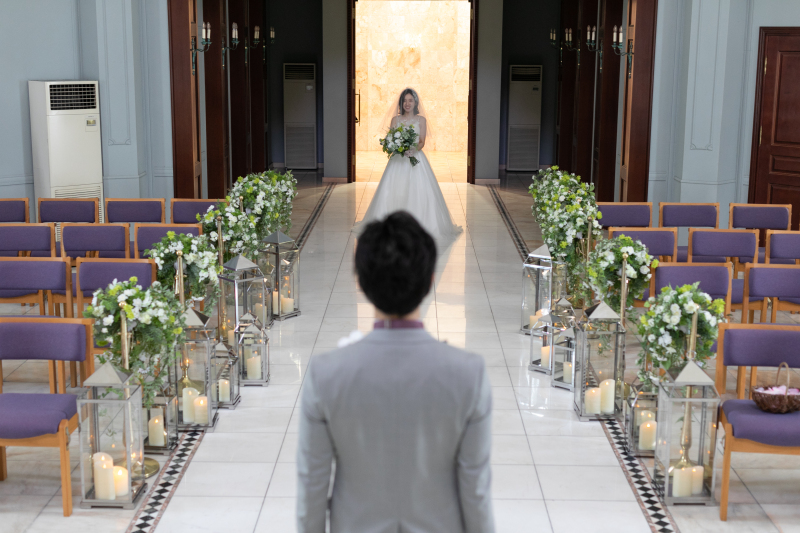 大聖堂チャペルでの、写真で残す結婚式