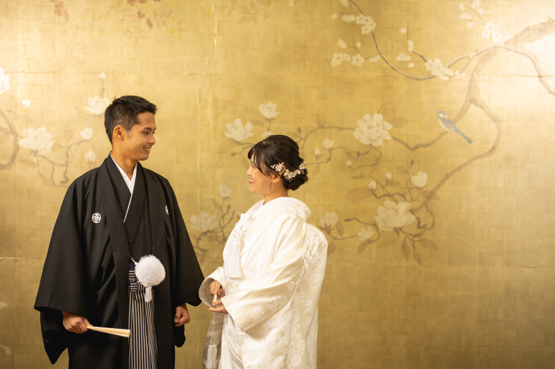 羽織替えて白無垢撮影