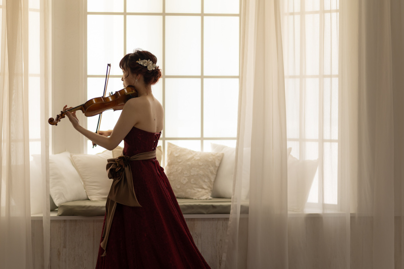 おふたりの大好きなヴァイオリンをひきながら