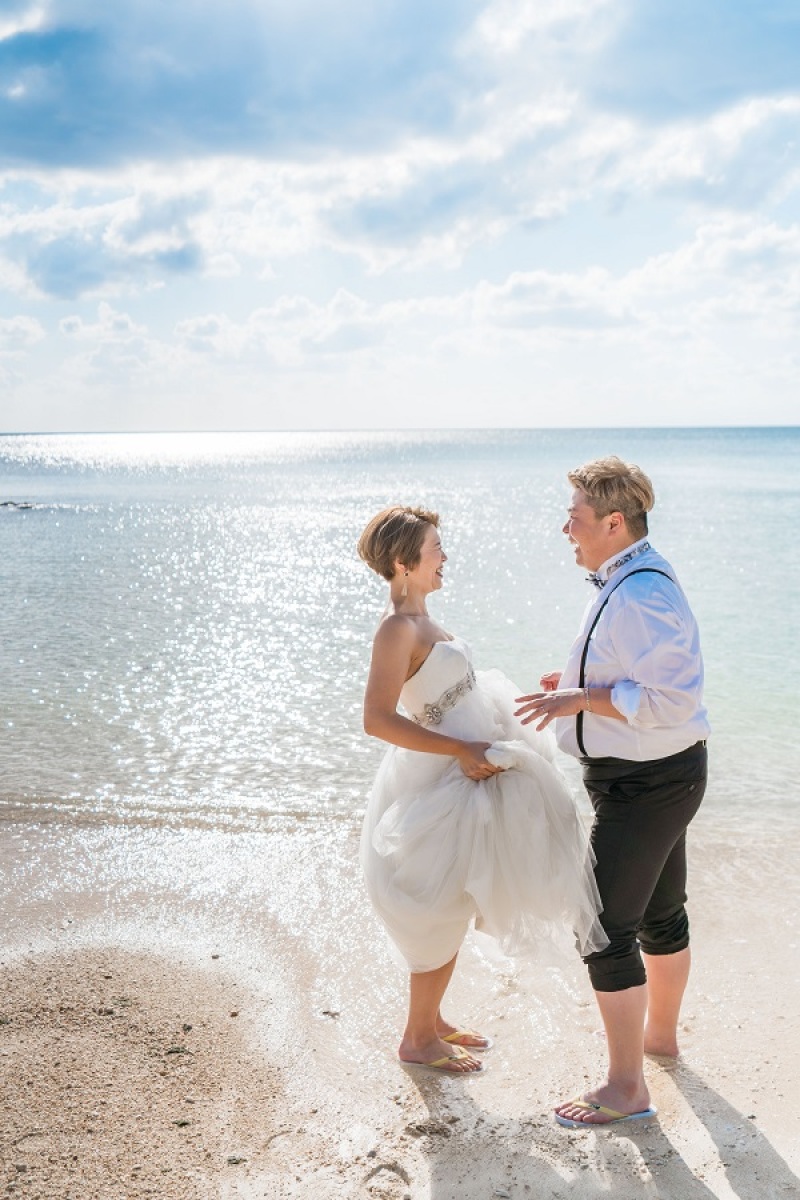 ビーチサンダルで