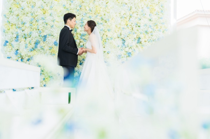 お花に囲まれて