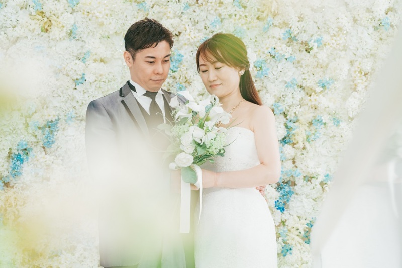 お花に囲まれて