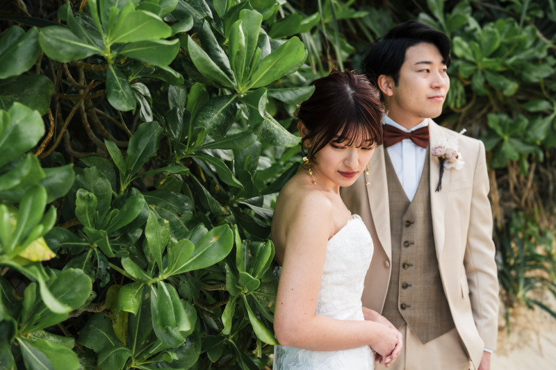 南国らしい植物との一枚もリゾート感を演出できます