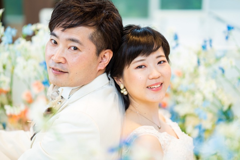 お花に囲まれて