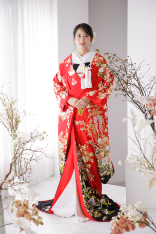 L色打掛003 赤色藤の花