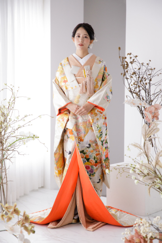 L色打掛030 白地にオレンジカラー