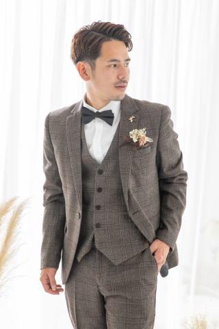 TX029 ブラウン３ピースセットアップ