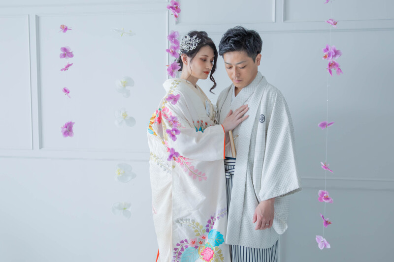 胡蝶蘭の飾りを使って