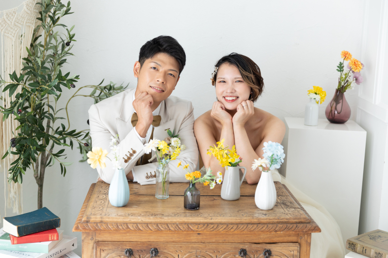 お花に囲まれて