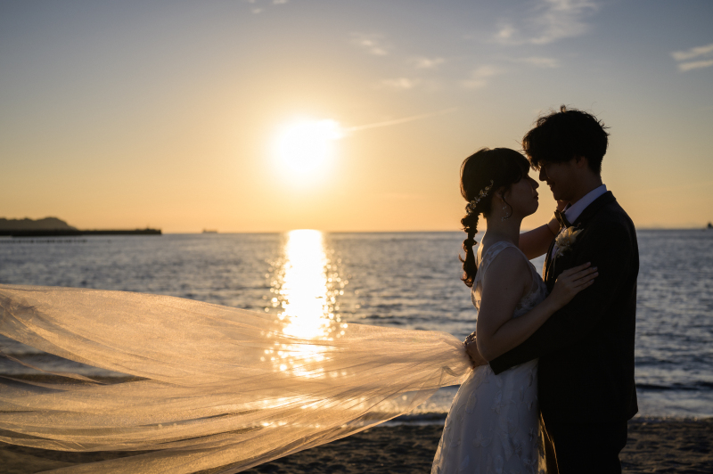 海辺でロケ撮影