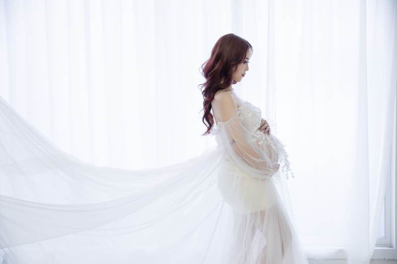 マタニティドレスにチェンジ