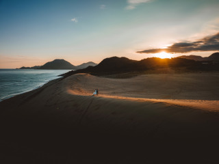 大自然でドローン撮影