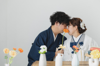 お洒落和装でスタジオ撮影♪