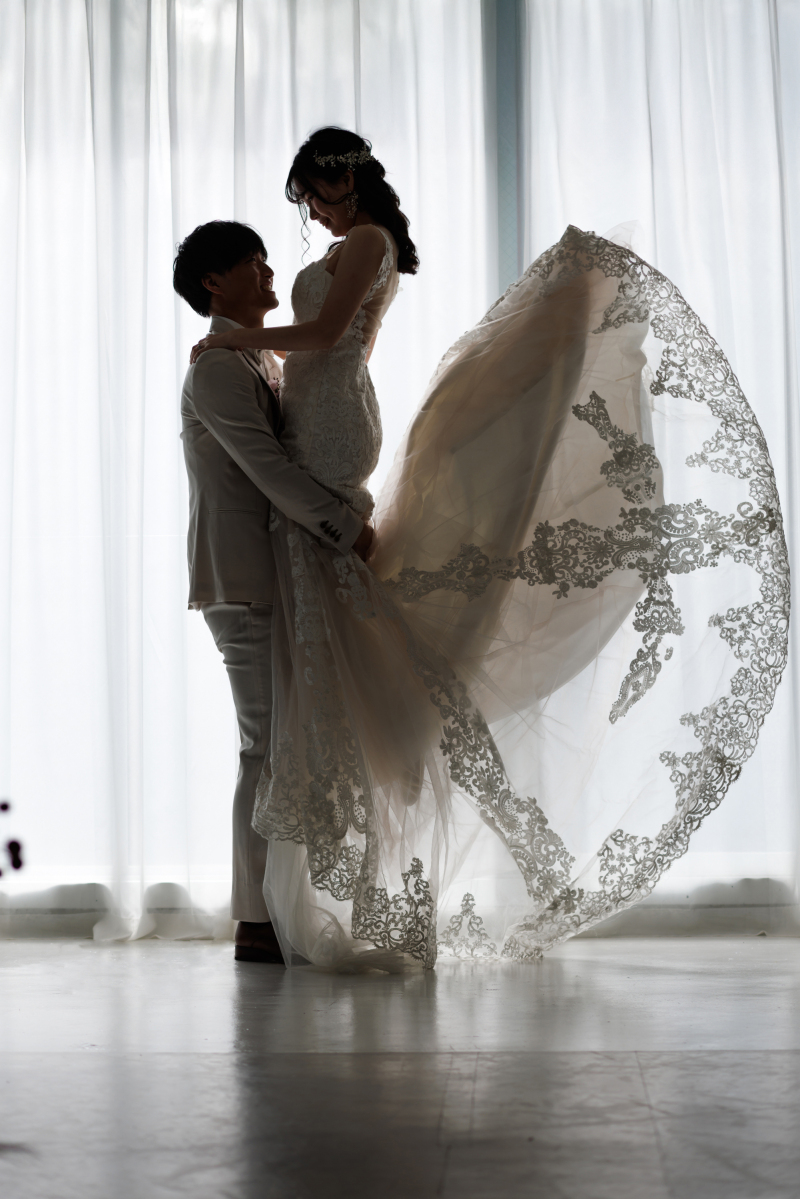 ロマンチックな抱っこショット