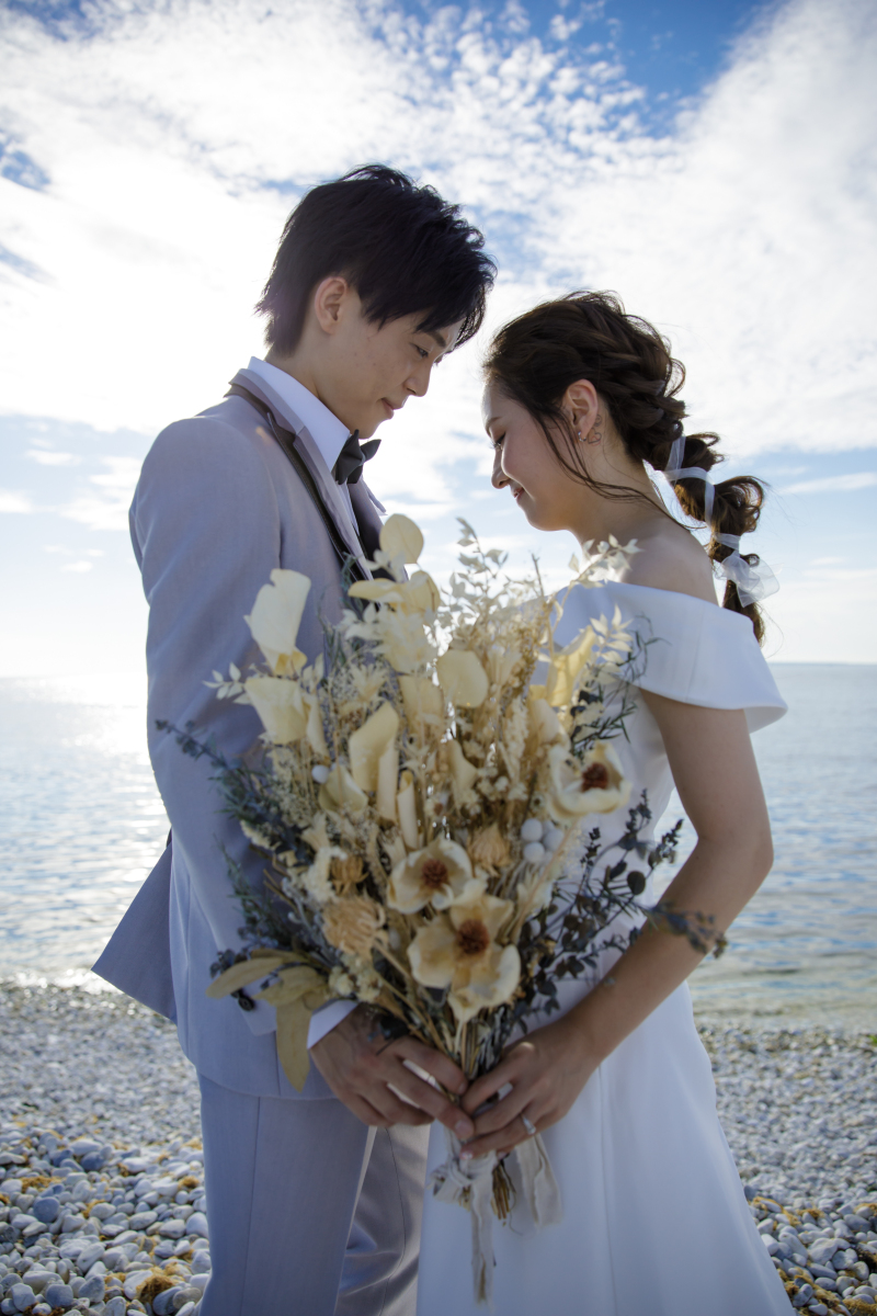 青い空と海。夏の定番の海フォト