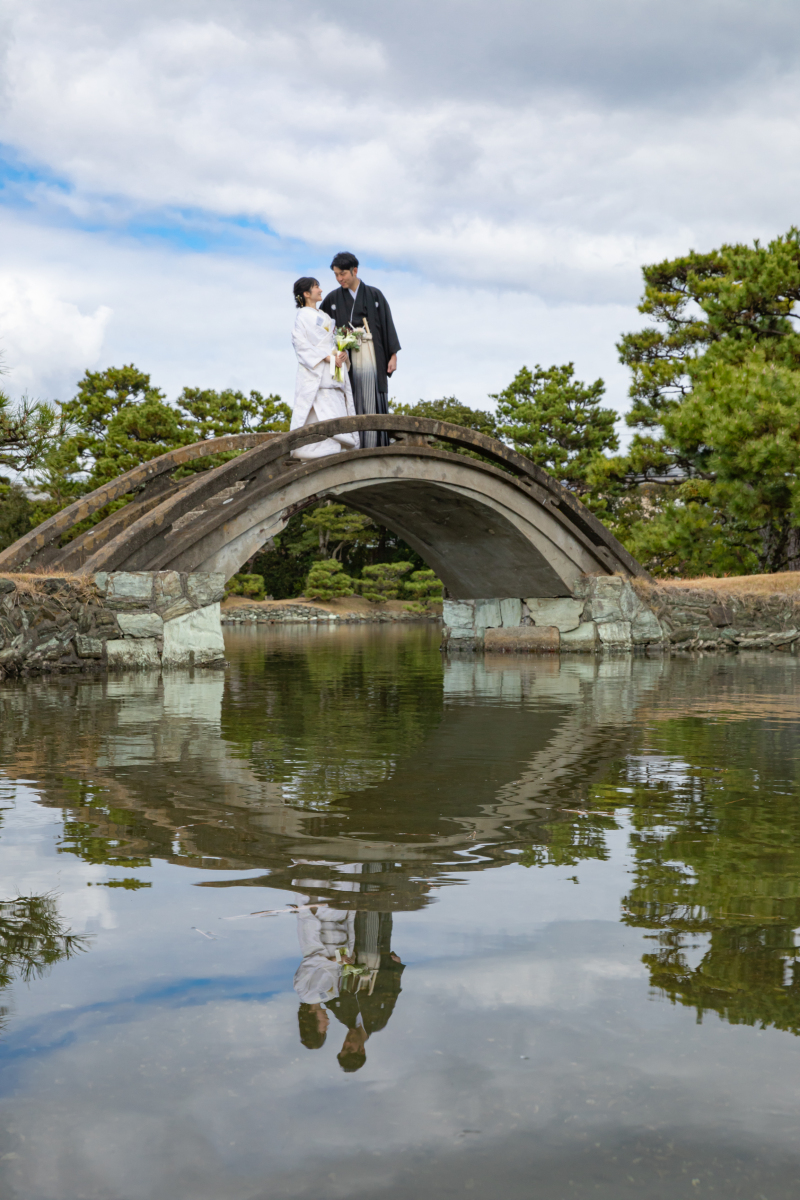 水面に映るお二人