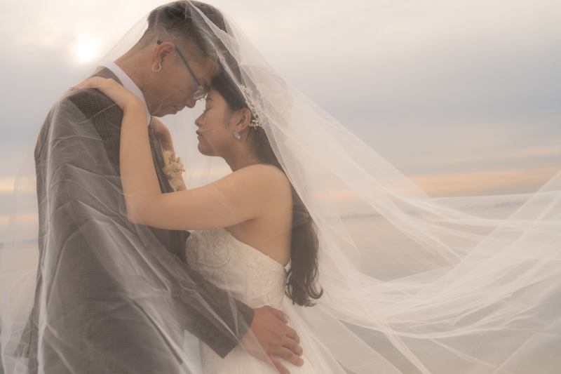 ベールをかぶって