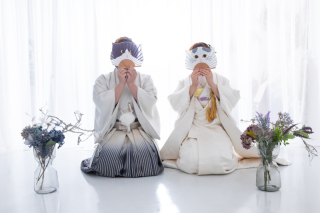 和装に合わせた小物も持ち込んで