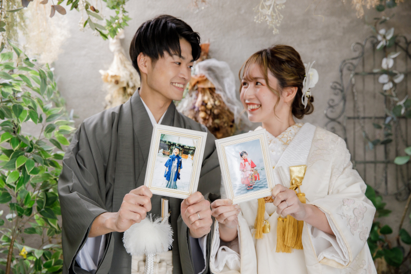 子供の頃の写真と一緒に