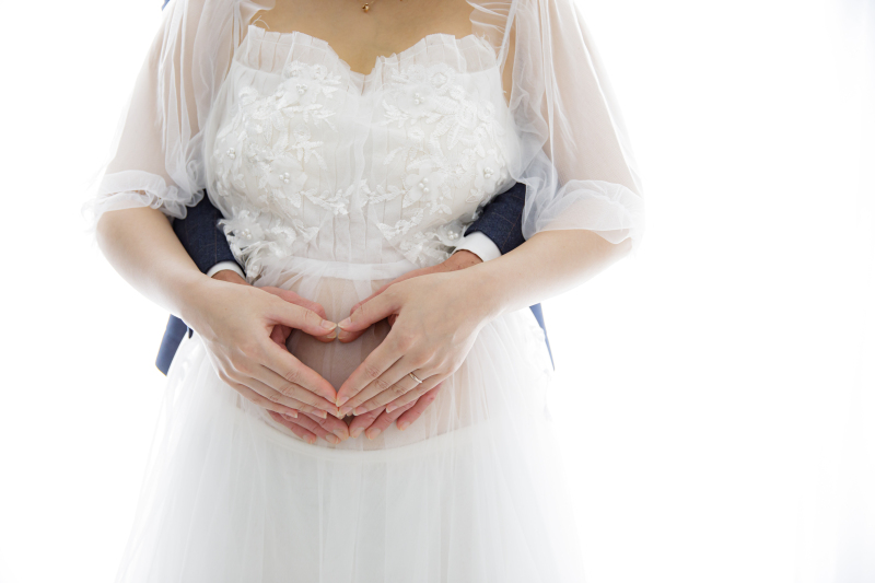 お腹とお手元のショット