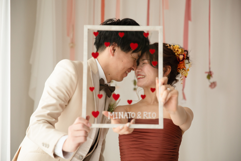 手作りのフォトフレームと