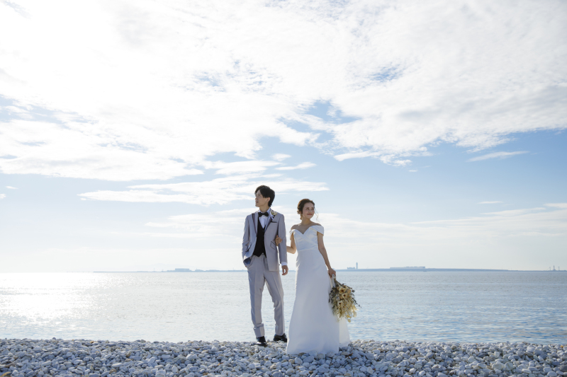 明るい時間から撮影開始☆ビーチフォト