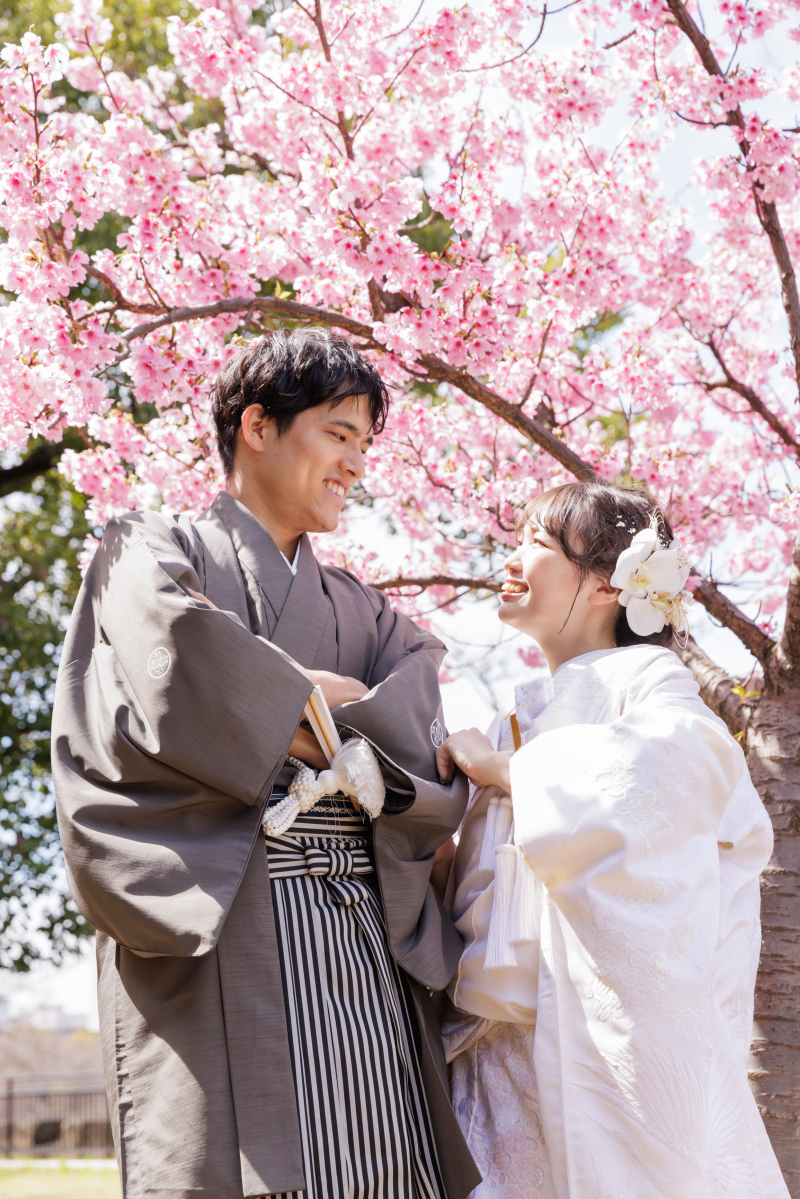 やわらかく咲き誇る桜の景色の中で