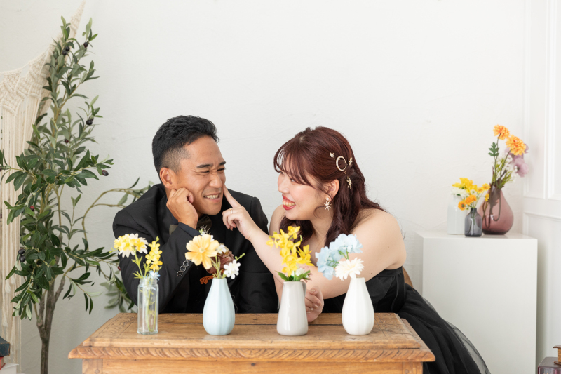 ほっぺにツン♡