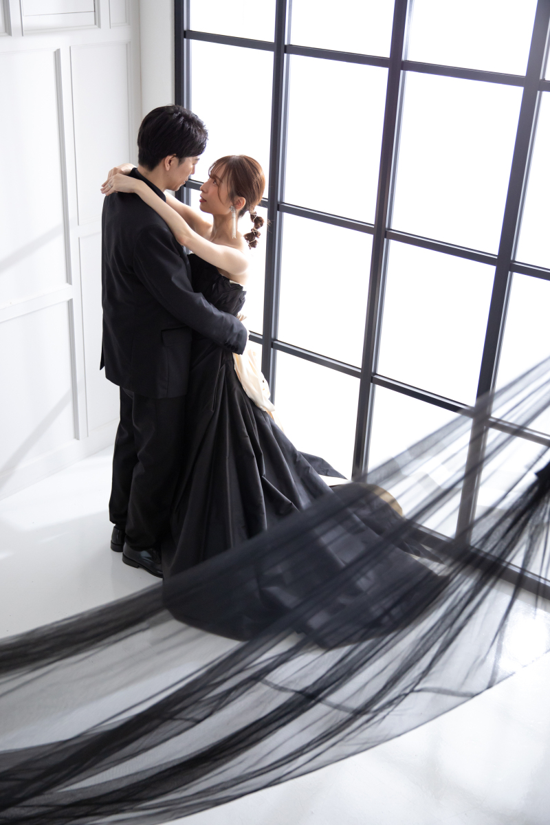 ブラックドレスで韓国風フォト