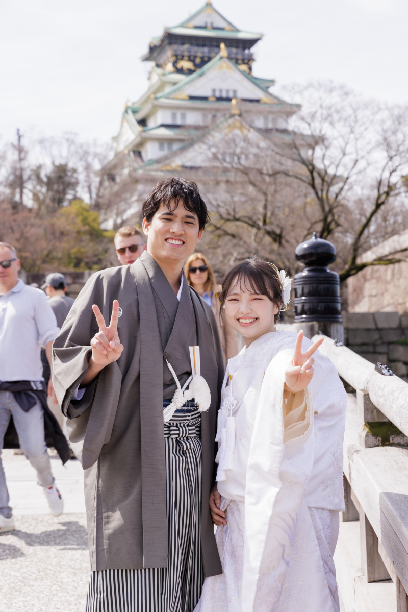 最後は大阪城を背景に