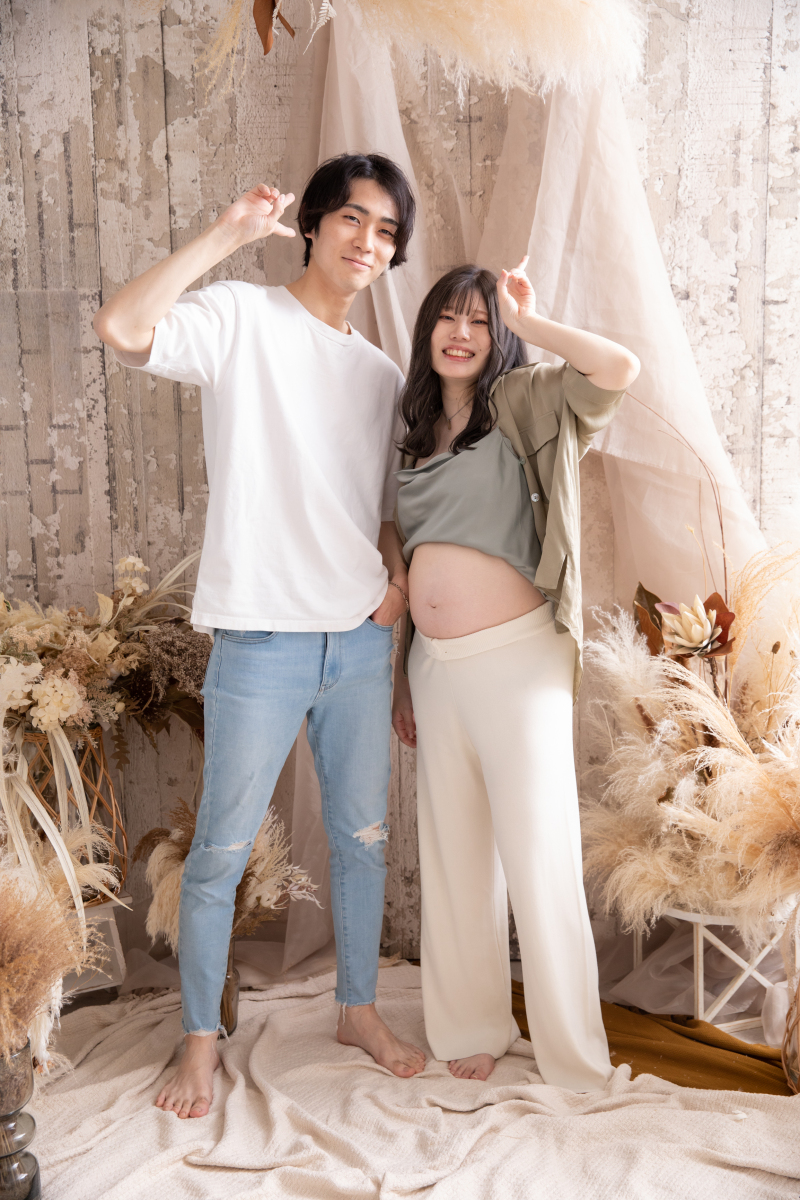 最後は元気にピース!