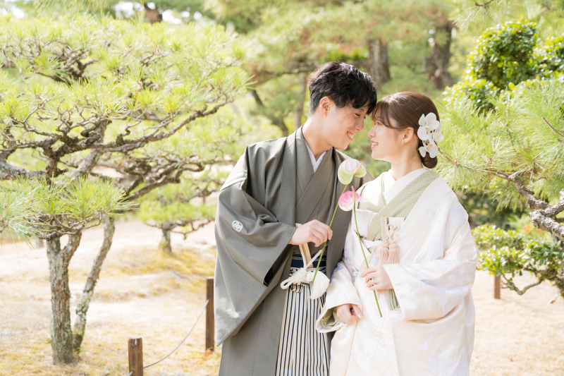 可愛らしいグリーンの掛下で