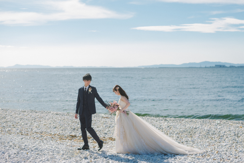 青空の下撮影スタート